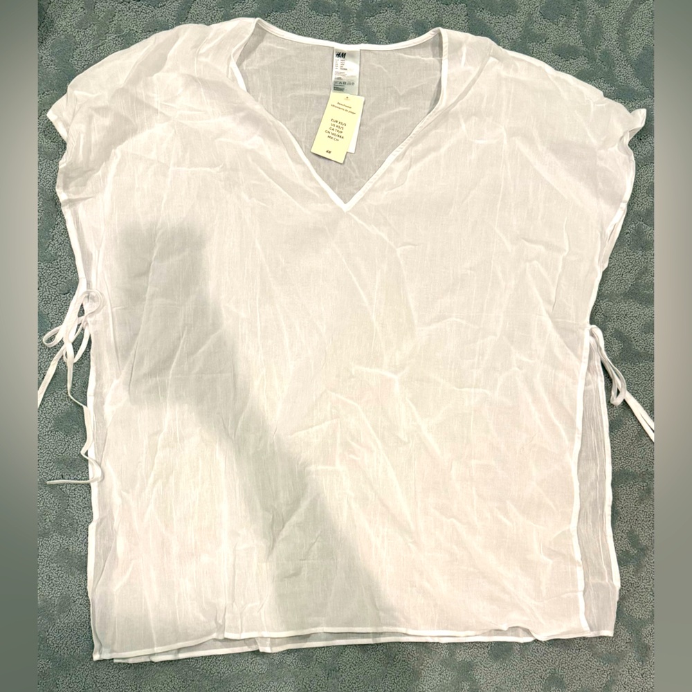 H&M white XS swim cover-up NWT